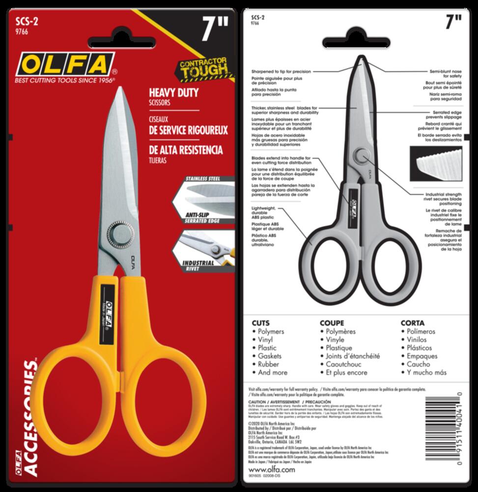 Olfa SCS-2 Scissors, Stainless Steel Serrated Edge 7 Model 9766